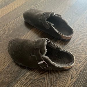 Birkenstock Boston Shearling Suede Leather Mocha